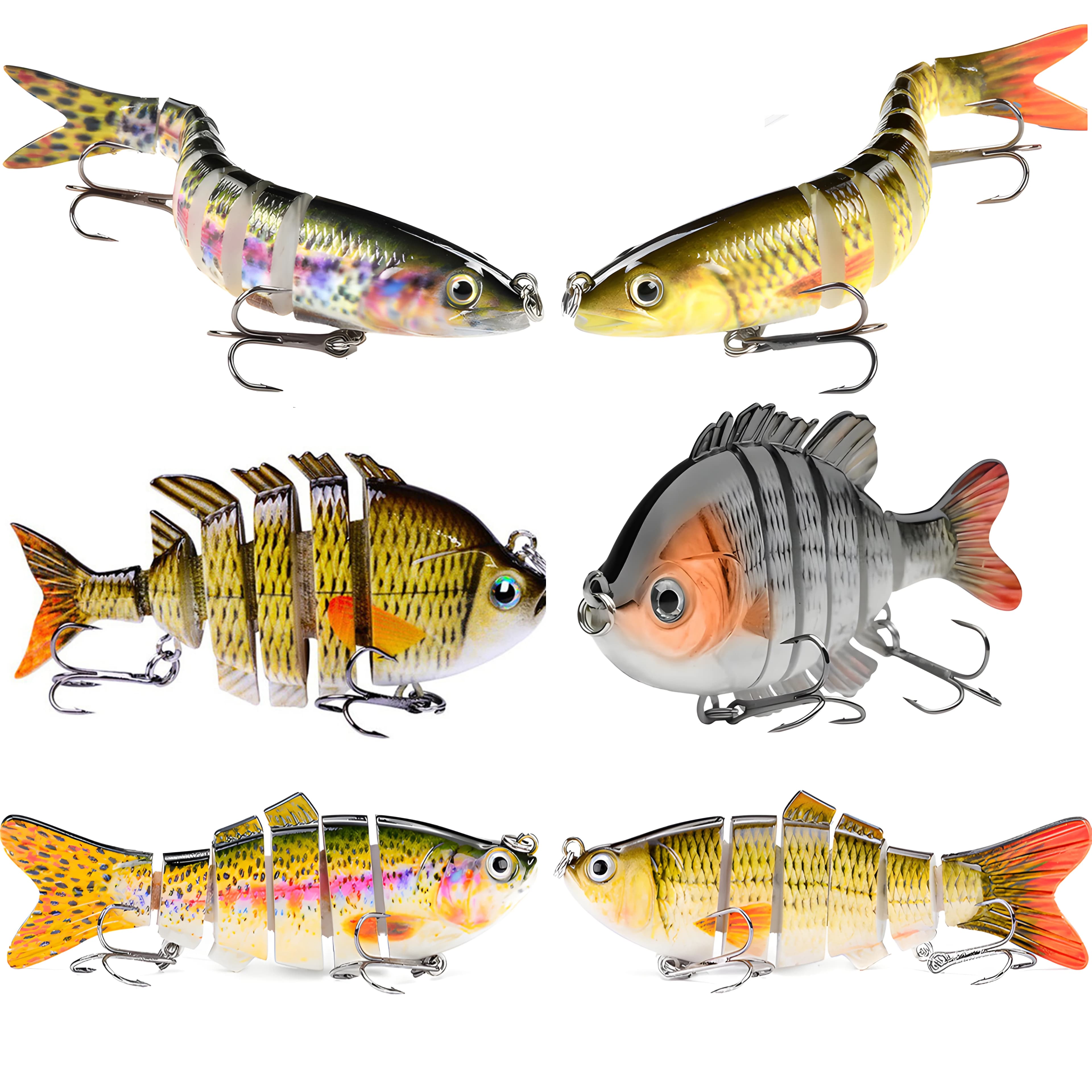 Fishing Lures for Freshwater and Saltwater,  Slow Sinking Lifelike Jointed Swimbait for Bass Trout Crappie Walleye Pike