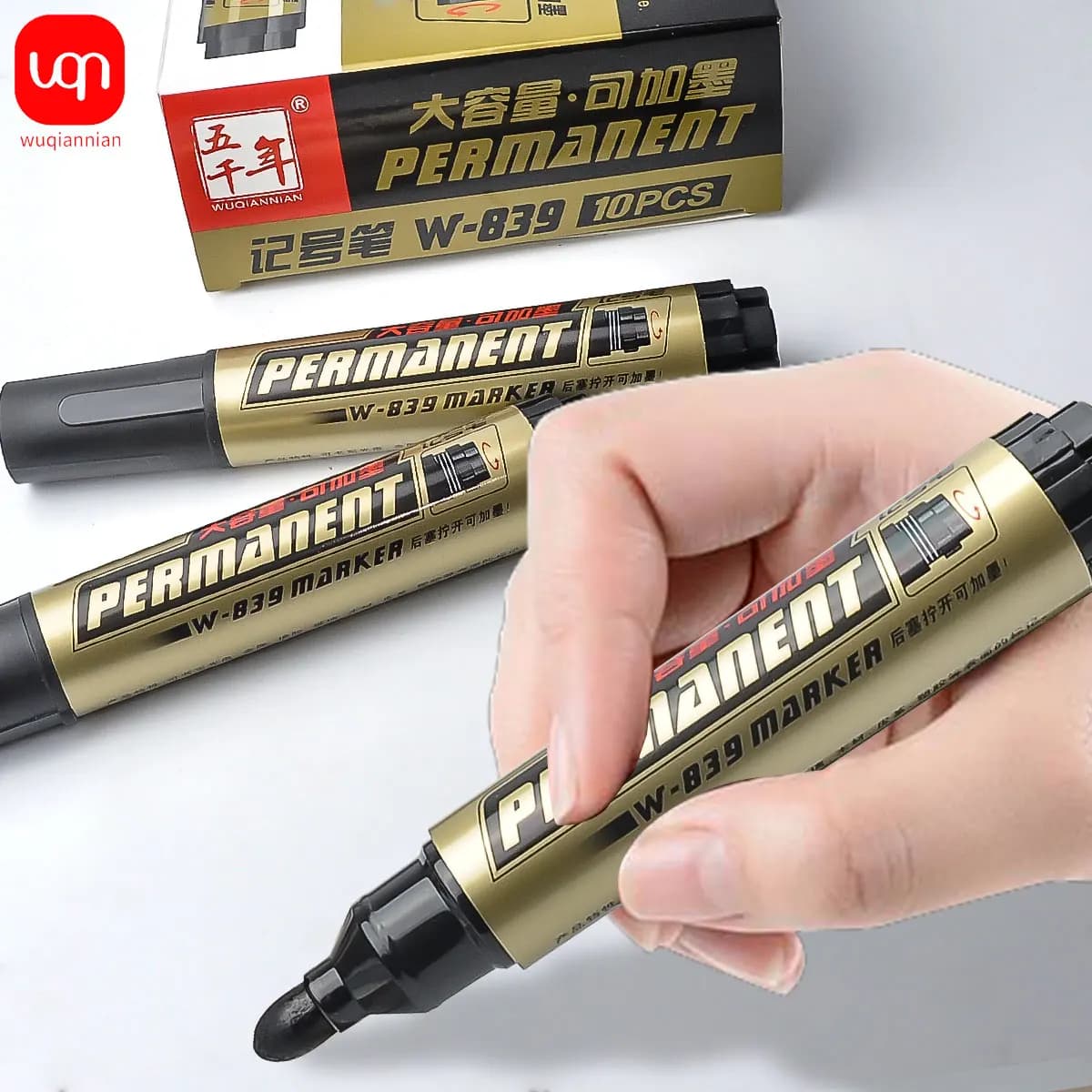 Large Capacity Marker Permanent Reusable Ink Large Marker Waterproof Pen Black Art Marker Student School