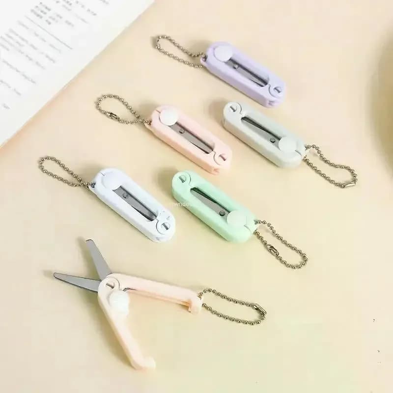 Creative Mini Portable Folding Scissors Morandi Simple Paper-Cutting Art Tool Stationary Scissors Office School Supplies