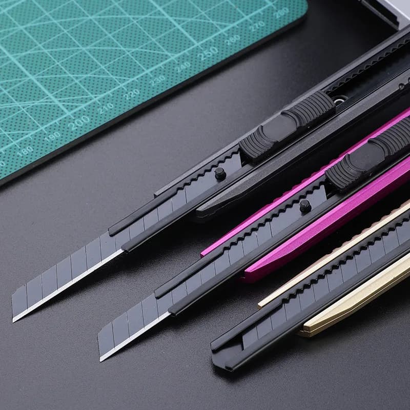 Portable Utility Knife Portable Pocket Paper Box Cutter Retractable 10 Blades School Officec Stationery Tools