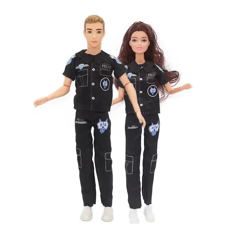 Kawaii Items Fashion Dolly Outfit Wear Kids Toys Lover Clothes Police Uniform Doll Accessories For Kid DIY Chidlren Girl Game