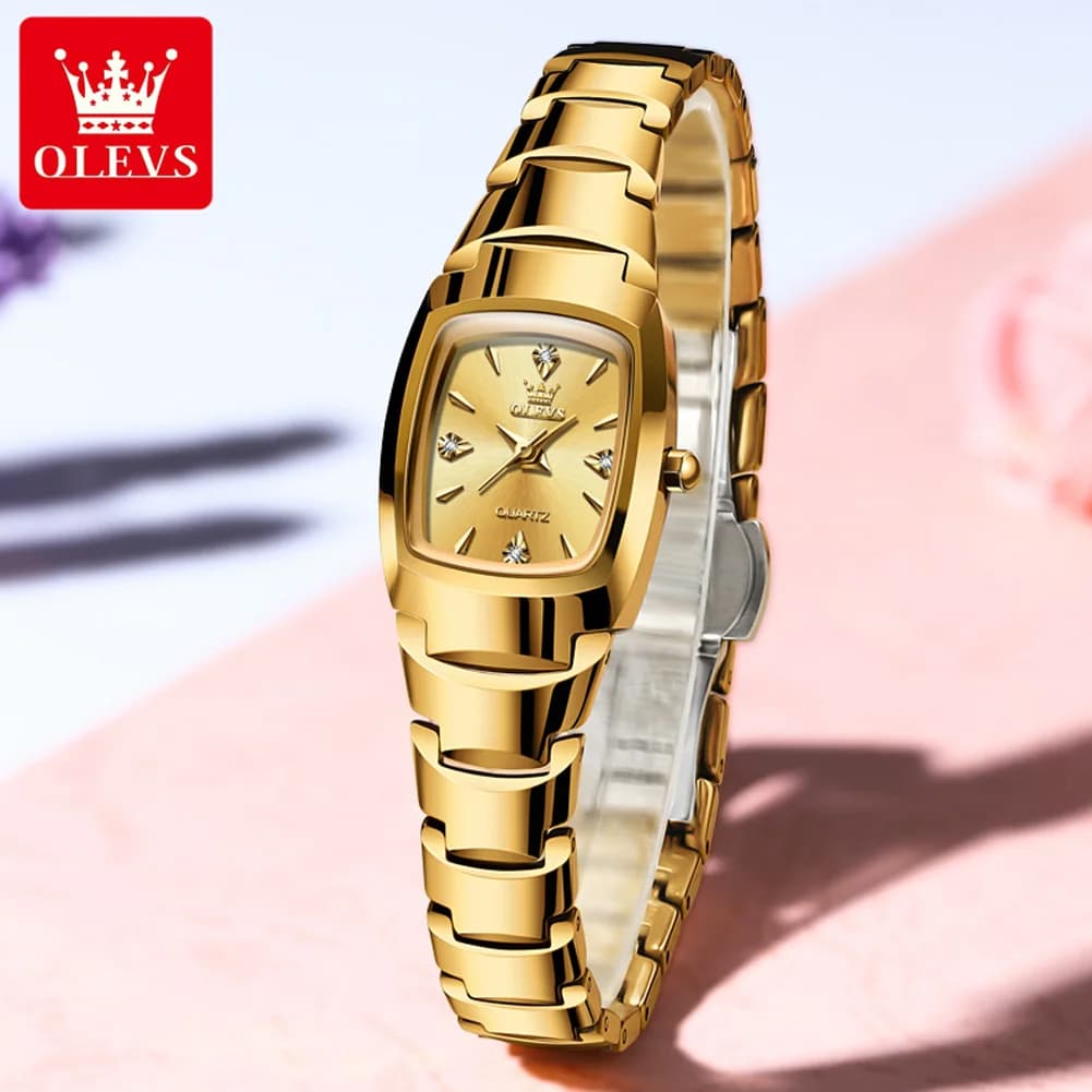 OLEVS 7006 Women's Watches Top Brand Luxury Original Quartz Montres Femmes Waterproof Tungsten Steel Case Strap Luminous Date