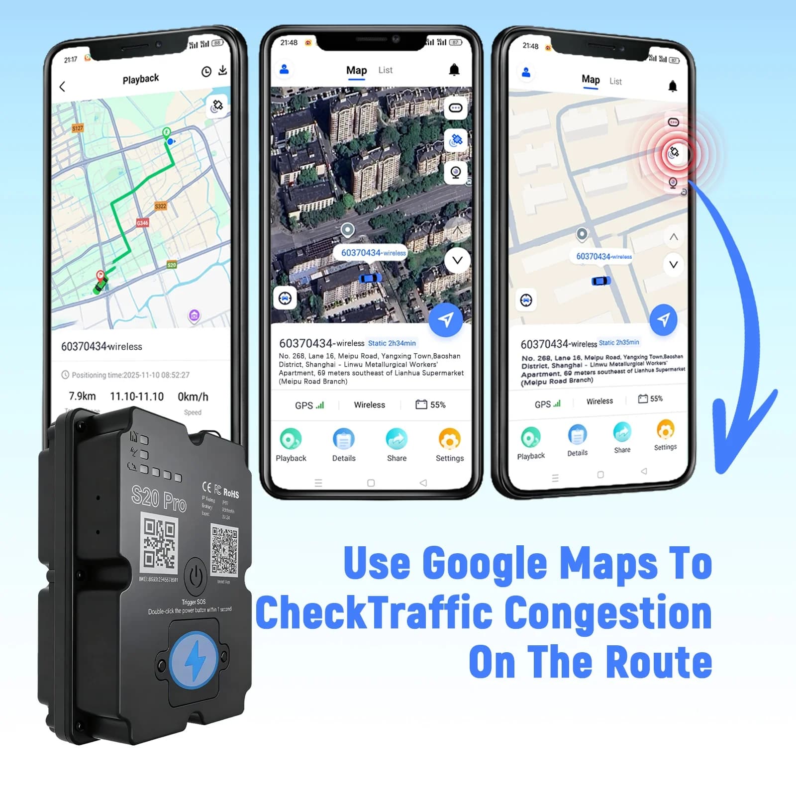 4G GPS Vehicle Tracker 7500mAh IP67 Waterproof 160-Day Long Standby Multiple Alarms Anti-Lost For Cars Trucks With Paid App