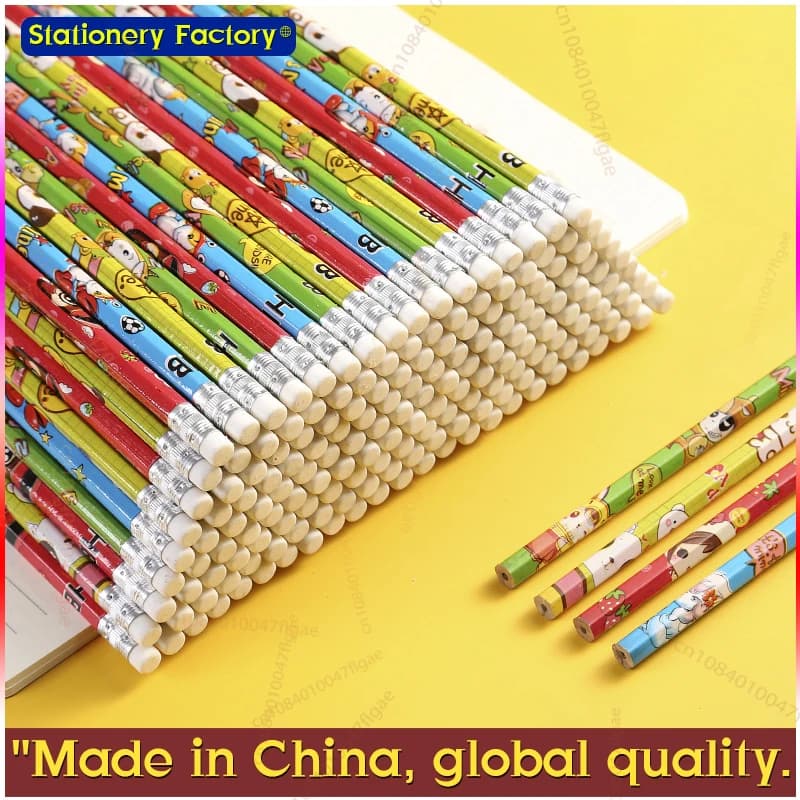 20pcs/50pcs Cute Cartoon HB Pencils With Eraser Tip, Pencils For Writing Drawing Sketching Stationery Prize Gift For Kids