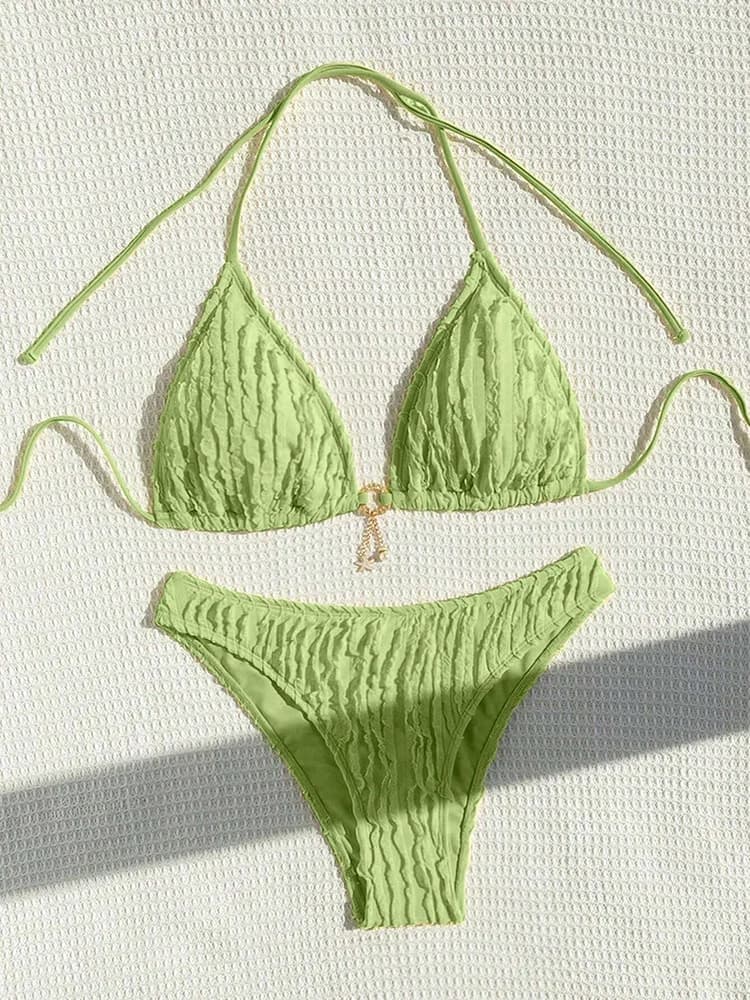 Sexy Bikinis Sets Two-piece Women's Swimsuit Ruffled Halter Neck Bikini 2026 Female Swimwear for Woman Beach Wear Bathing Suit