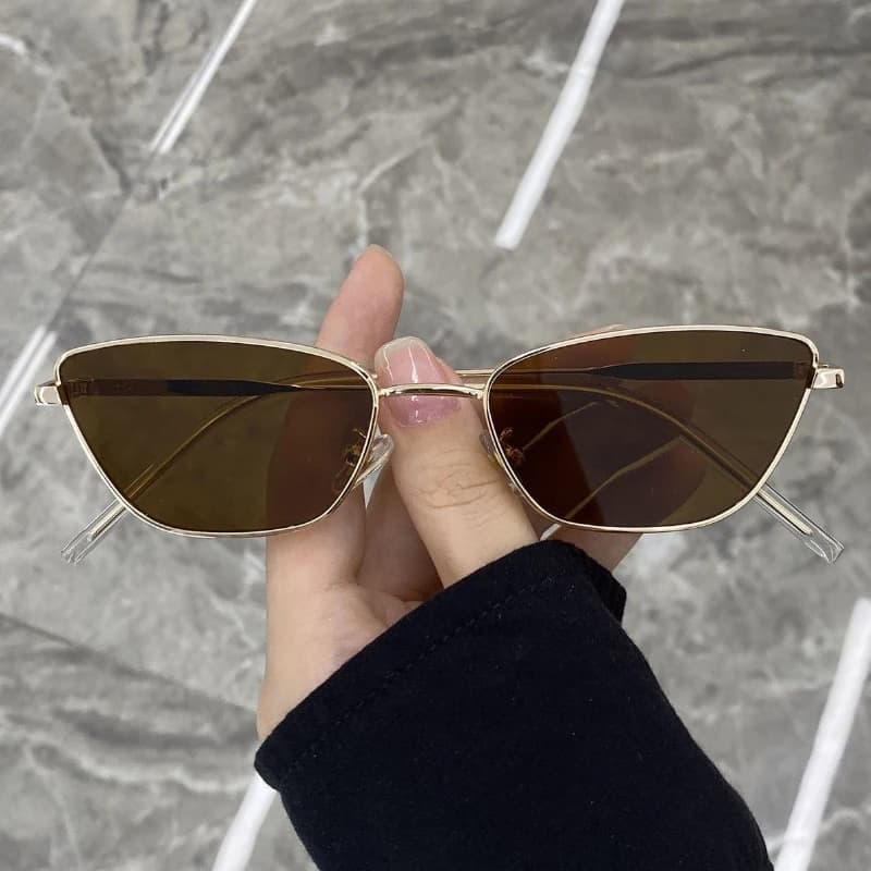 Fashion Cat Eye Sunglasses for Women Classic Anti-Reflective Vintage Square Metal Frame Sun Glasses Driving Eyewear UV400 Очки