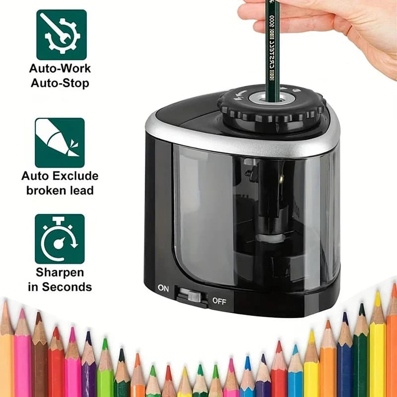 Electric Sharpener Desktop Automatic Pencil Sharpener Portable 6-8mm Pencil Cutter For Students School Office Stationery Tool