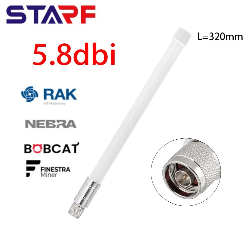 32CM Communications Antennas N-Male EU 868MHz US 915MHz Waterproof Fiberglass 5.8 DBi For Helium Hotspot HNT Miner Low VSWR