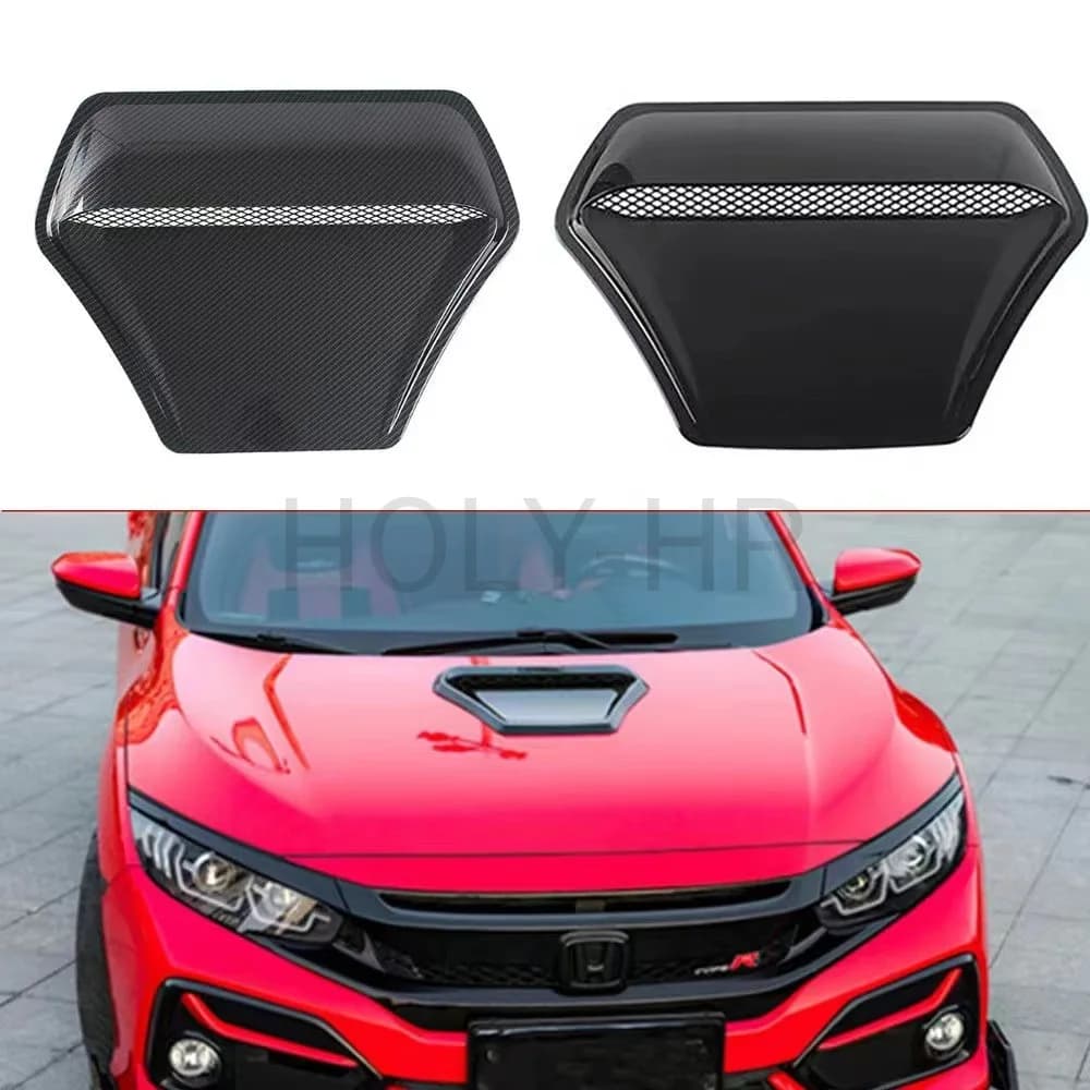 Car modification exterior decoration hood decoration ventilation panel, ABS carbon fiber, black  Exterior Parts Bug Shields