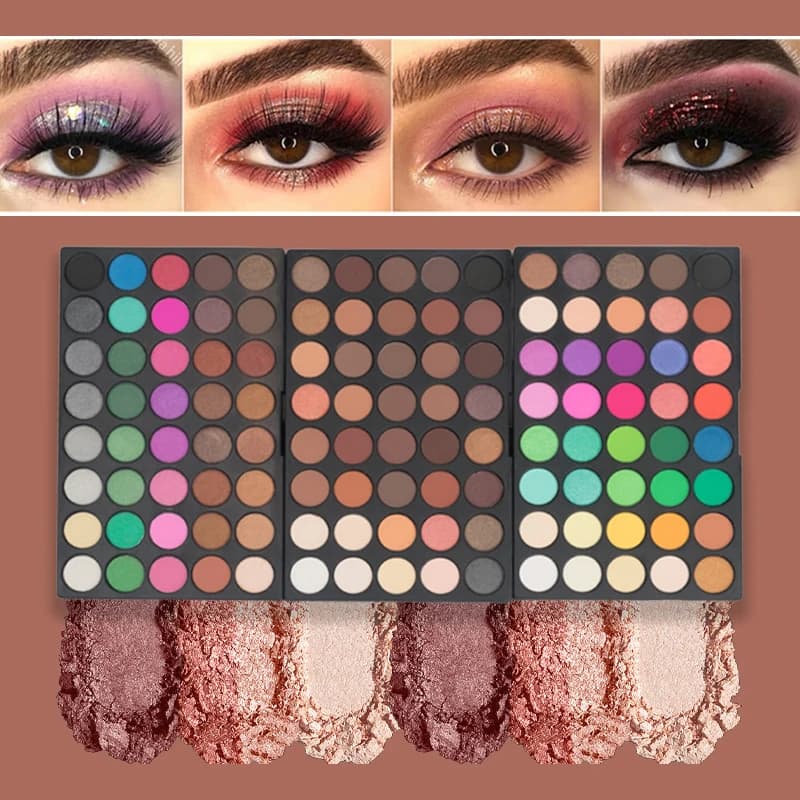 120 Color Eye Makeup,3-in-1 Eyeshadow Palette,Highly Pigmented Long Lasting Matte & Shimmer Finishes,Nude & Earth Eye Shadow