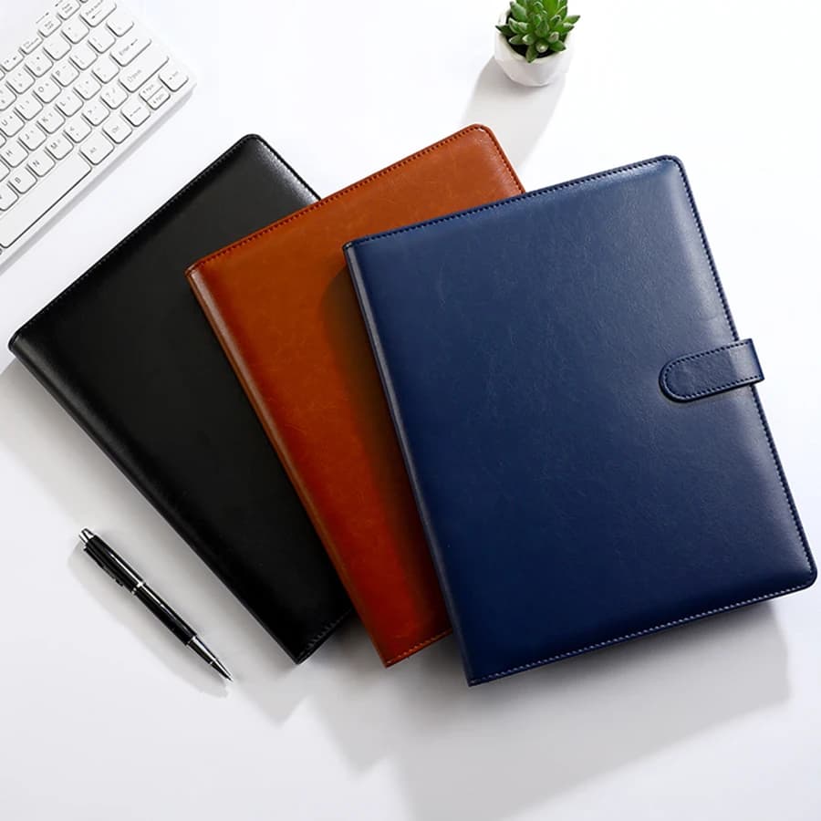 1Pc 9.72*12.6in PU Leather A4 Folder Office Supplies Business Folder Office Meeting Data Storage Folders