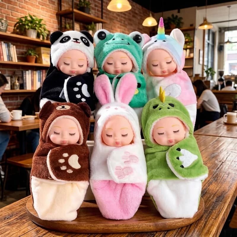Cute Reborn Doll Mini Sleeping Baby With Clothes Accessories Simulated Animal Series Movable Doll Children's Toy Birthday Gift