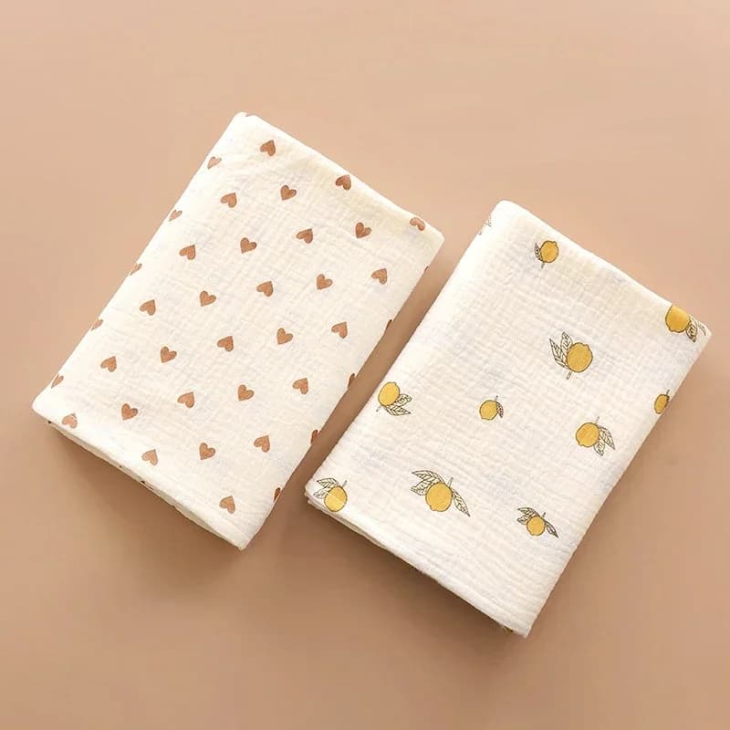 100X100cm Muslin Squares Baby Swaddle Blanket Newborn Diaper Bedding Cotton Stroller Blankets Cute Soft Print Baby Towel Wrap 