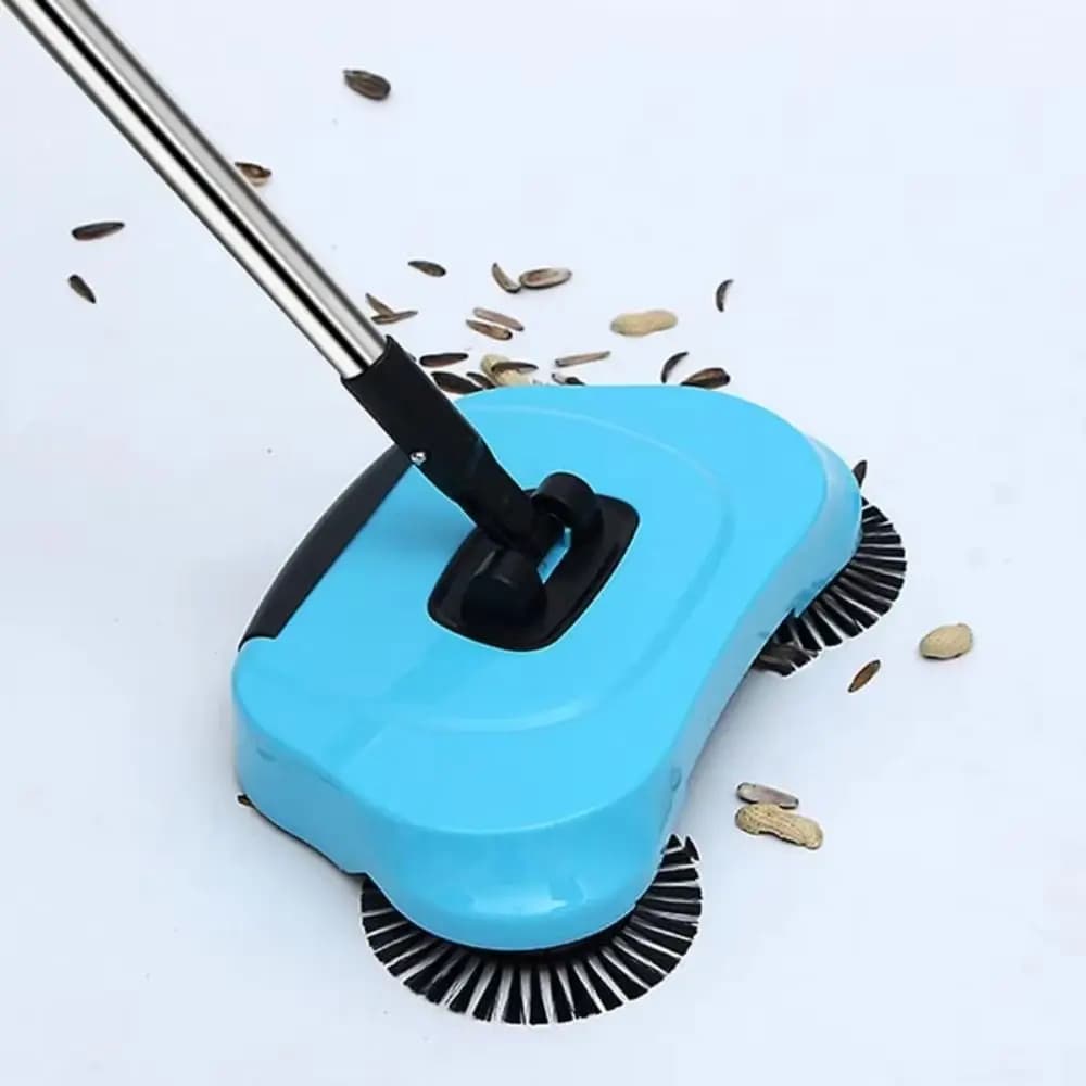 Adjustable Handle Hand Push Sweeper 3-in-1 Design Lightweight Vacuum Broom Easy to Use Stainless Steel Handle Carpet Sweeper