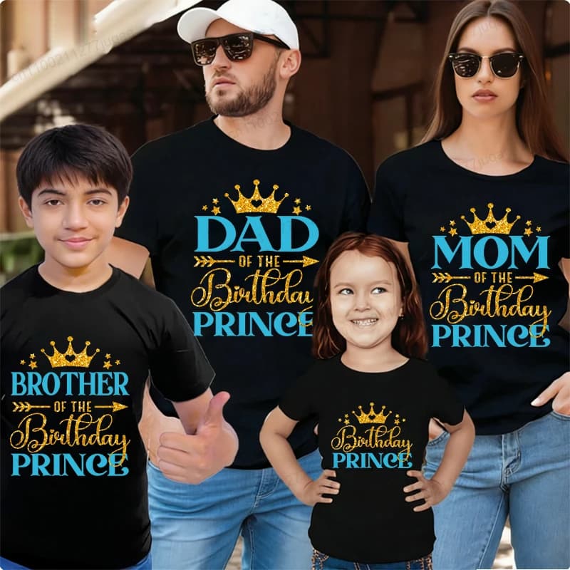 Family Matching Outfits Birthday Princess Girls Party T-Shirt Harajuku Shirts Parents Children Dad Mom T-Shirts Clothing