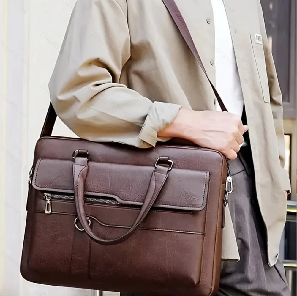 Men's crossbody bag, handbag, business horizontal style, computer bag, large-capacity briefcase, multi-functional luggage