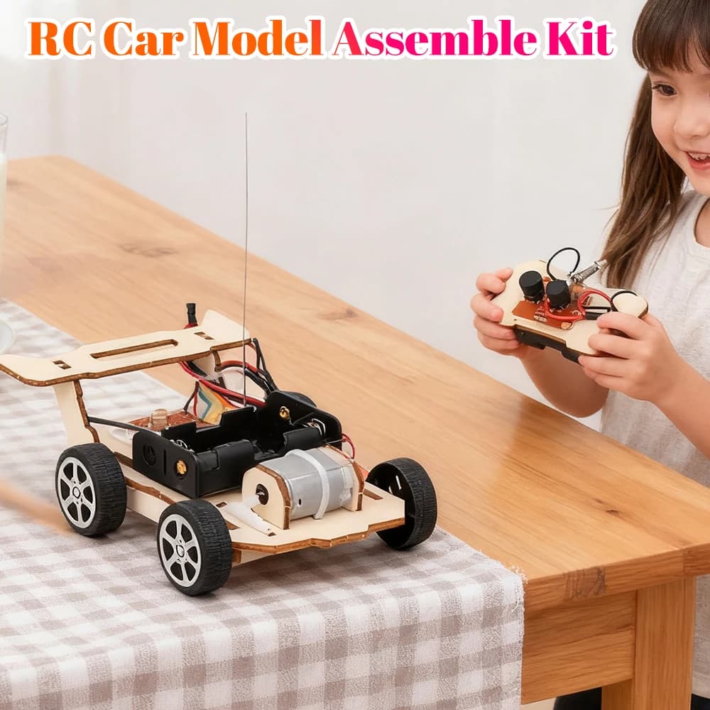 DIY RC Car Model Assemble Kit Mini Teaching Learning STEM Project Science Education Aid Experiment Toys for Kids Children Gifts