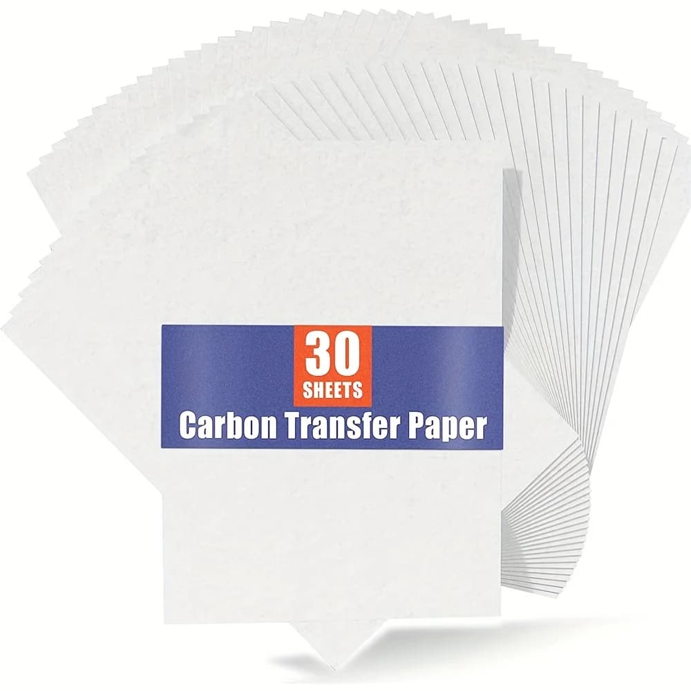 30pcs White Carbon Transfer Paper For Wood Burning Craft, Paper, Canvas And Other Art Craft Surfaces A4 Size 21.01 X 30.0 Cm