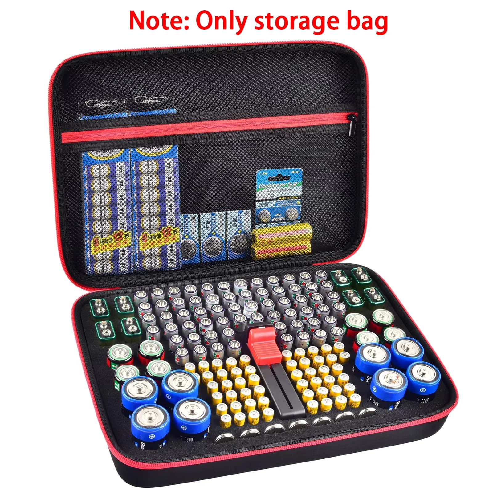 Battery Organizer Case With Tester Holds 150+ AA AAA 9V C D Lithium Button Batteries Hard Shell For Home Garage Batteries