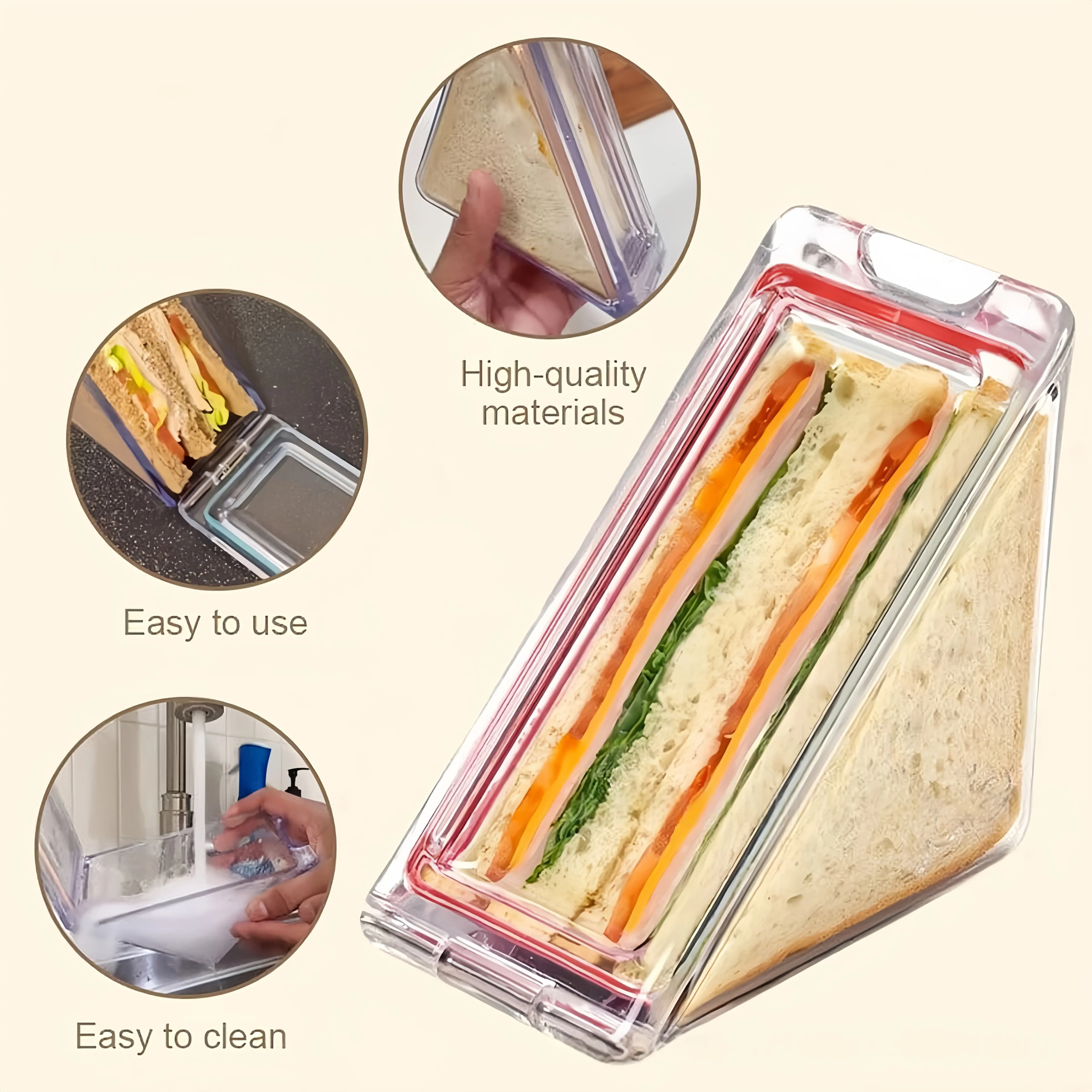 [Side-Open Lunch Box] 1 Side-Open Lunch Box, Bento Box, Sandwich Box - Ideal for Outdoor Camping and Business Trips