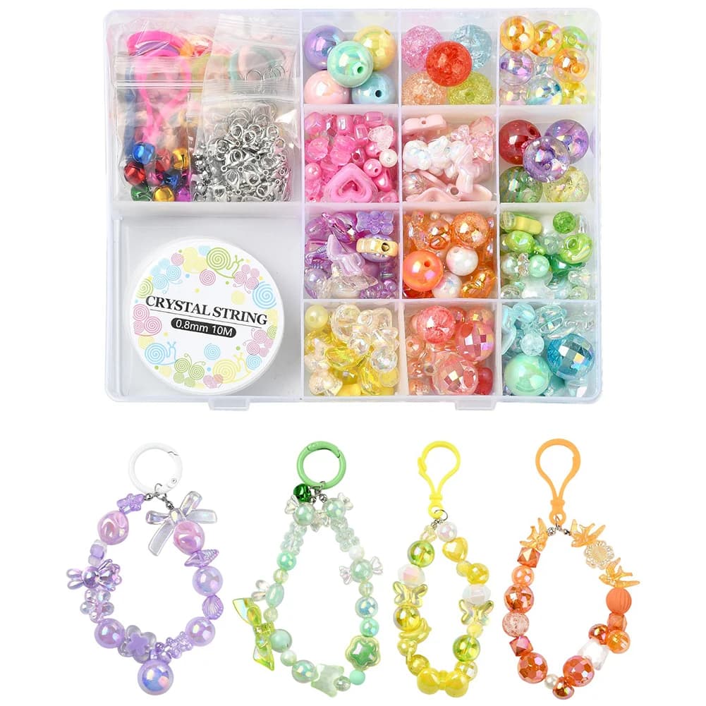 DIY Acrylic Beads Jewelry Kits for Bracelets, Necklaces, Keychains Jewelry Making Supplies & Craft Kits
