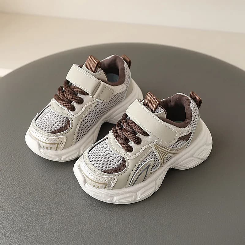 Boys Shoes Soft Breathable Mesh Toddler Sneakers 2026 Spring Autumn Kids Casual Sport Running Shoes For Boy Khaki, Gray