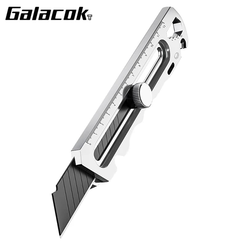 Stainless Steel Utility Knife 6 In 1 Multi-Function Opener Retractable Box Cutter Portable Office Home Courier Unboxing Knifes