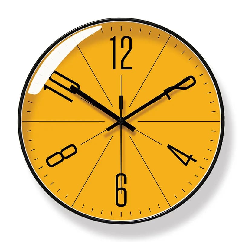 Atomic Wall Clock Battery Operated Round Analog Modern Wall Clock Automatically Clock for Office Classroom Bedroom Living Room