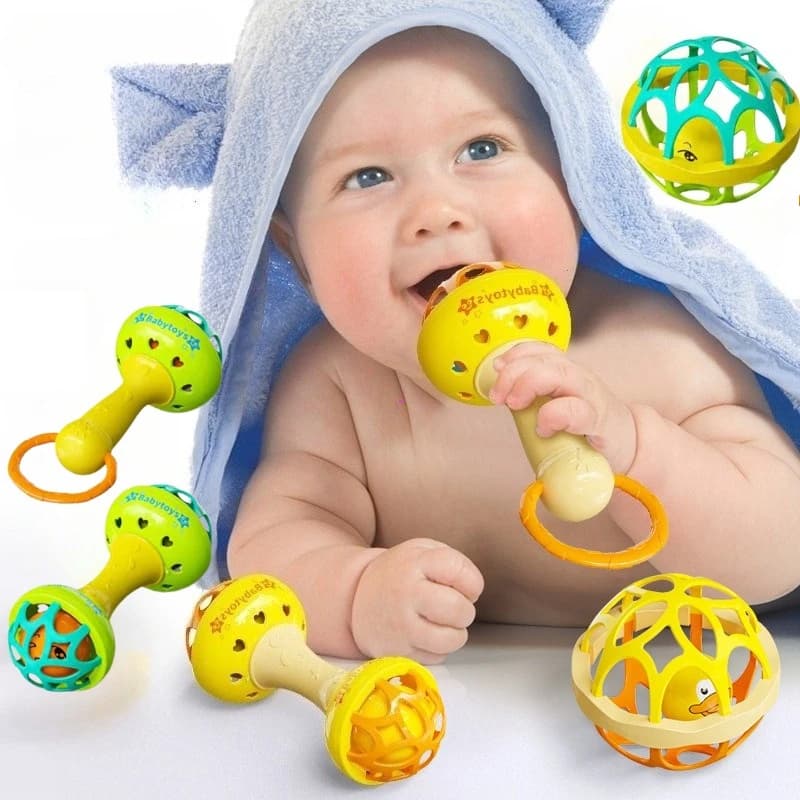 New Baby Rattles 0 12 Months Baby Educational Toys Shaker Grab Spin Set Sensory Educational Newborn Gift for Infant Boy Girls