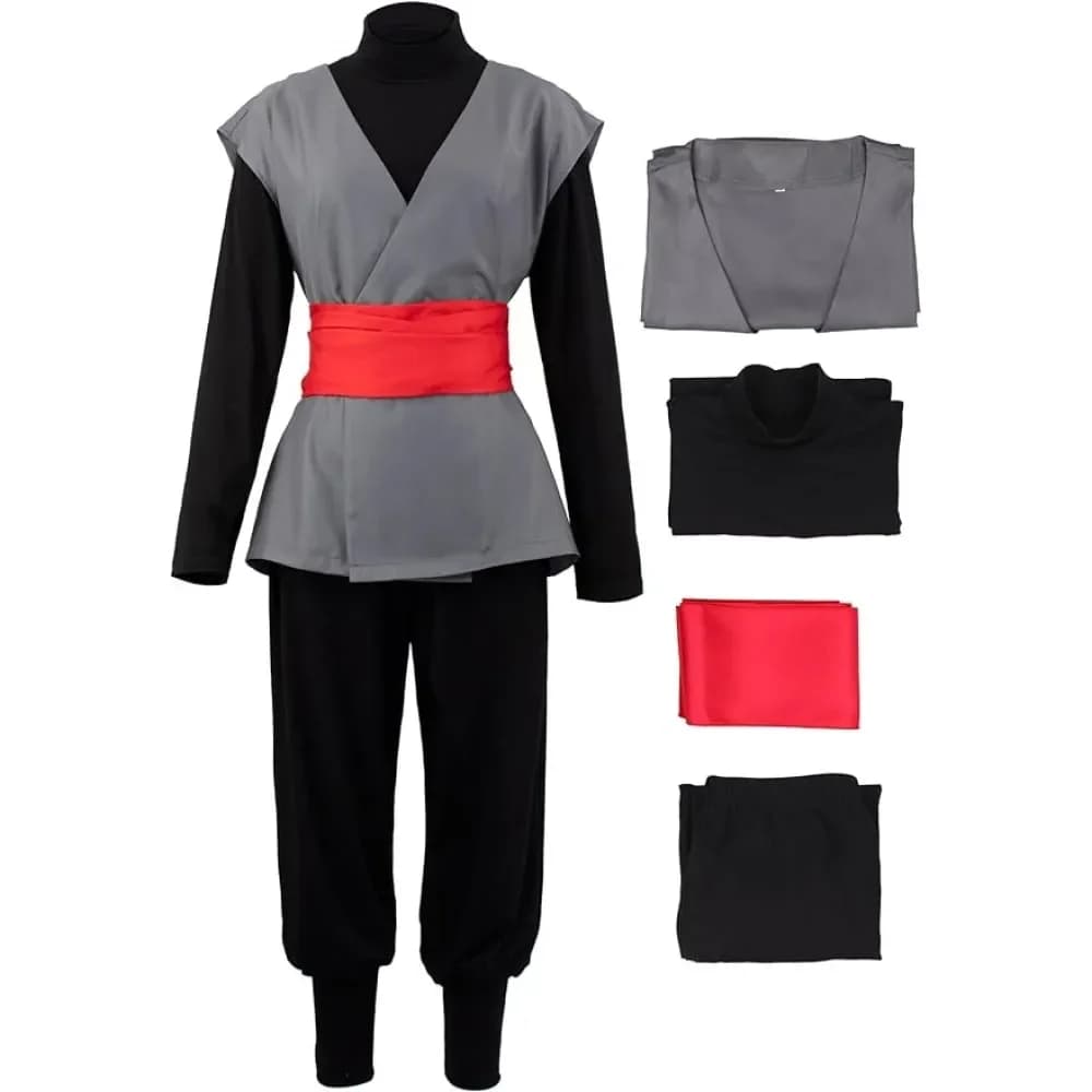 Mens Black Cosplay Costume Anime Kung Fu Suit Outfits Uniform Halloween Full Set Carnival Fancy Dress Up Party