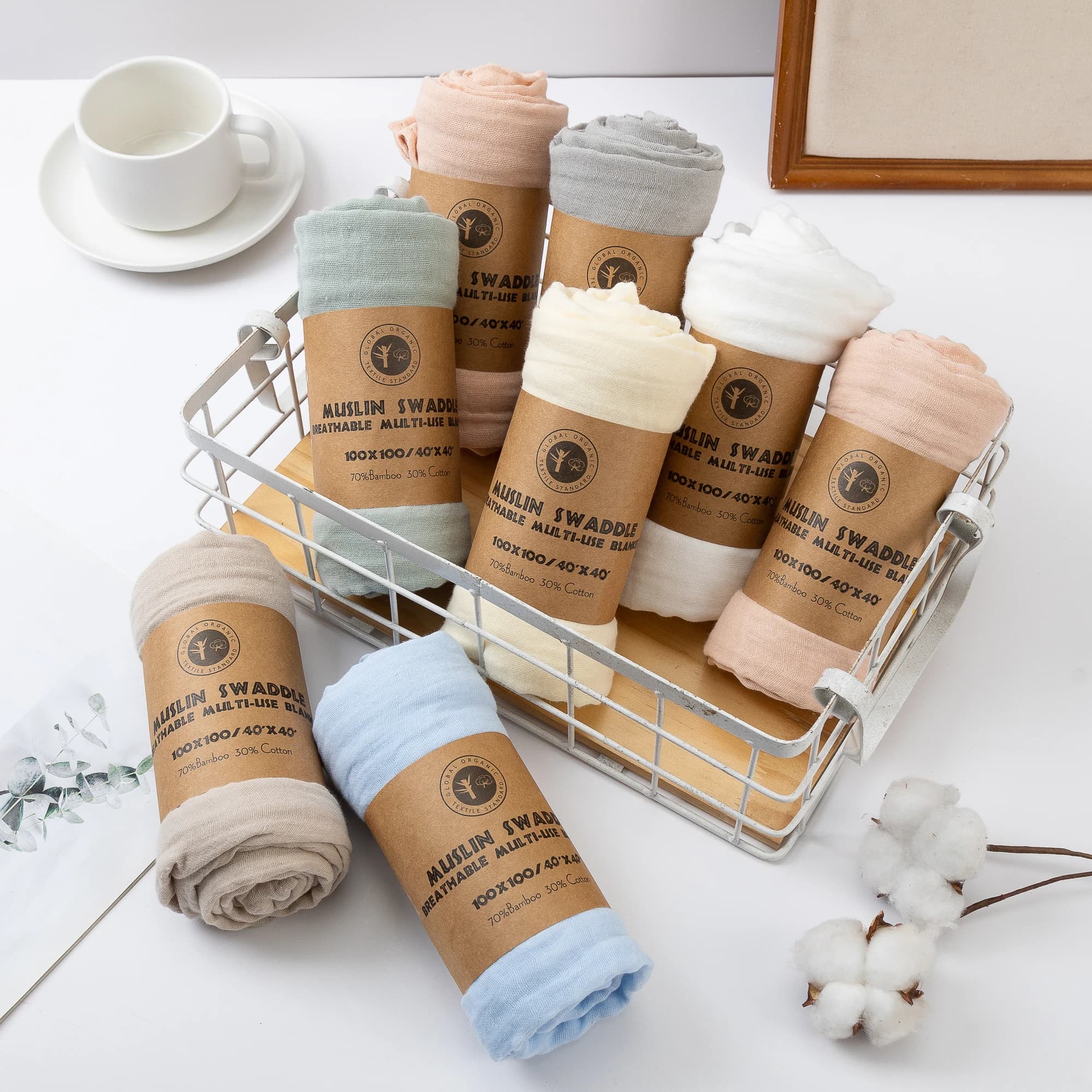 100cm*100cm 2 Layers Baby Receive Blankets Newborn Muslin Cotton Swaddle Bedding Infant Bath Towel Sleeping Mat Birthday Gift