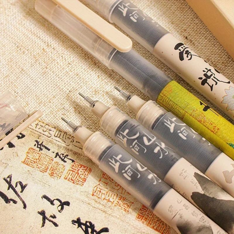 6-Pack Ink Rollerball Pens, 0.5mm Fine Tip Fast-Drying Smooth Writing, Ideal for Students Exams & Office Learning Supplies Set