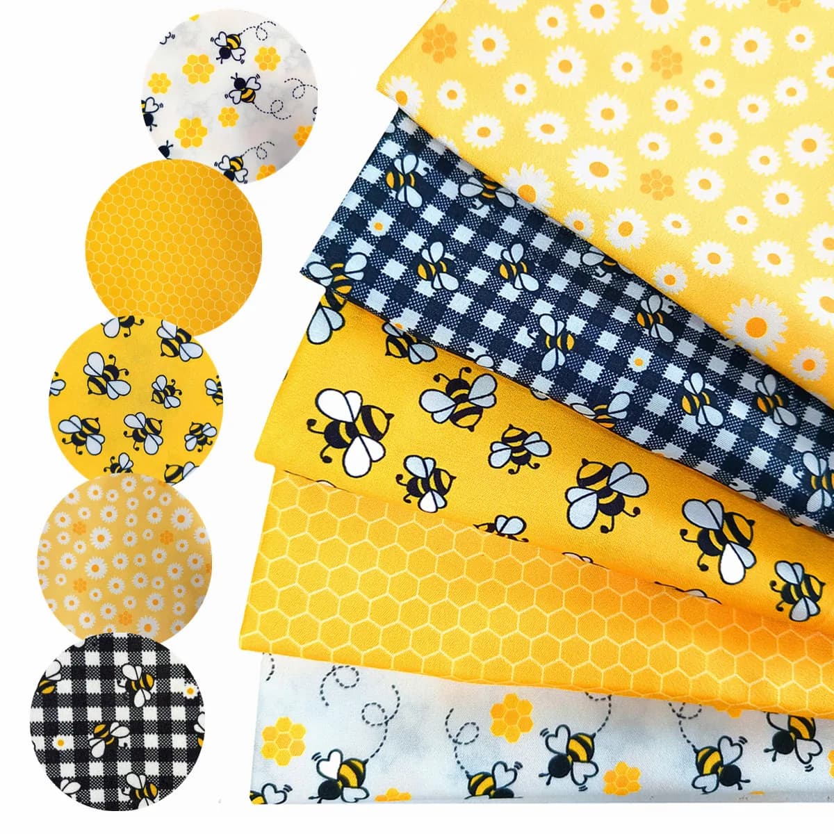 5pcs Fabric, Printed Fabric, PreCut Fabric; Sewing Supplies For Patchwork Sewing And DIY Clothing Crafts