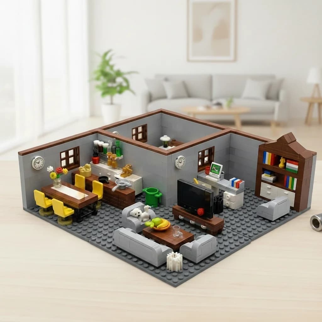 MOC City House Building Blocks Toys for Boys Girls DIY Blocks Living Kitchen Room Furniture Model Juguetes Bloques Kids Toys