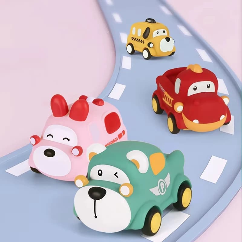 Children's Inertia Toy Vehicles Mini Racing Car Kids Educational Toy Fire Engine Ambulance Cars Models Boys Girls Birthday Gifts