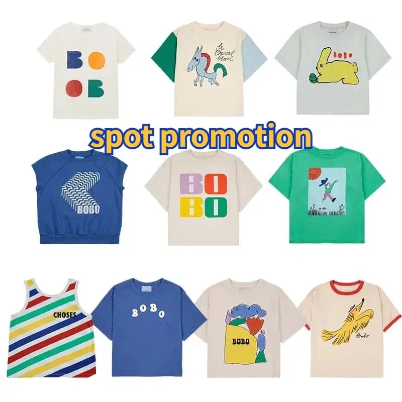 Kids T-Shirts 24 Classic Styles for Boys Girls Pure Cotton T-shirts for Children 1 To 12 Years Old