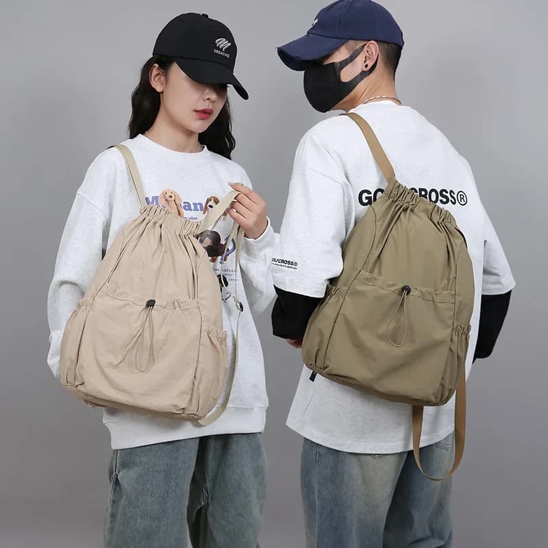 Lightweight Drawstring Backpack for Men and Women Universal Large Capacity Outdoor Commuting Leisure Foldable Bag Сумка