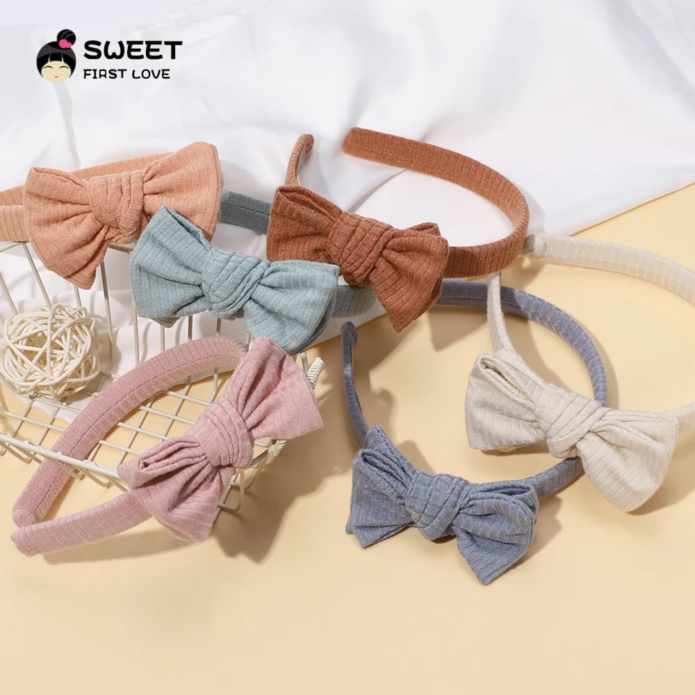 Baby Accessories For Newborn Toddler Kids Baby Girl Boy Headband Solid Color Hairhoop Simple Atmospheric Bow Hair Accessories