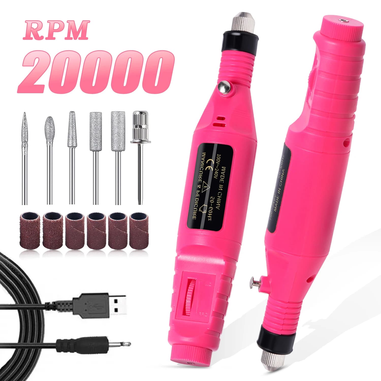 Nail Sander Set Electric Nail Drill Machine Grinding Equipment Milling Cutter For Manicure Pedicure Strong Polishing Tools