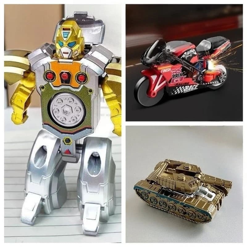 New Deformation Tank Robot Children's Toy Car Creative Mecha Simulation Spinning Toy Transformers Megatron Robot Toy