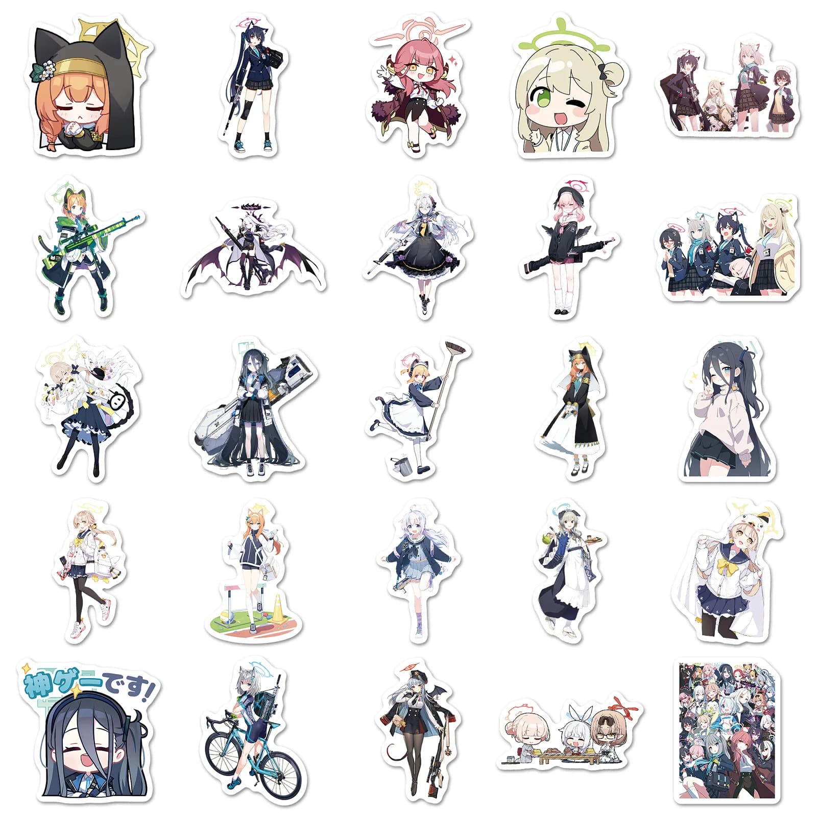50PCS Role Playing Games Stickers Blue Archive The Animation Cartoon Sticker DIY Decoration Laptop Guitar Car Bike Decals Toy
