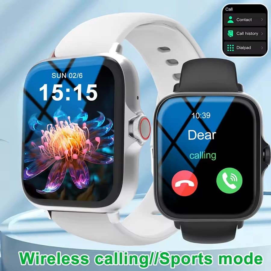 Smart watch with full touch screen, front view