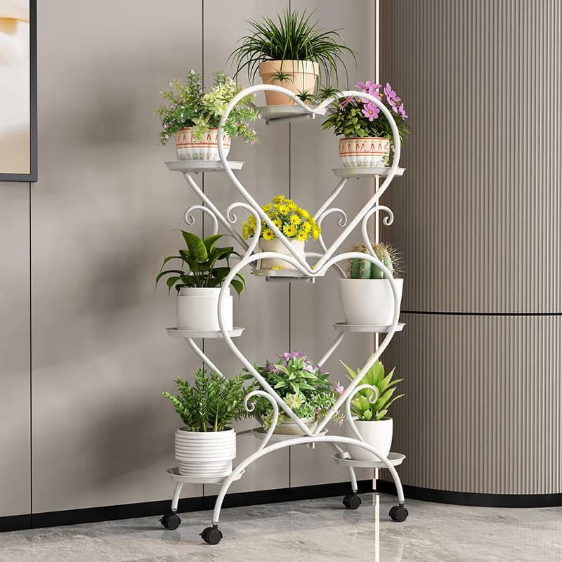Flower Stand Balcony Storage Rack Indoor Decoration Living Room Simple Flower Pot Stand Floor-standing Multi-layer Green Radish