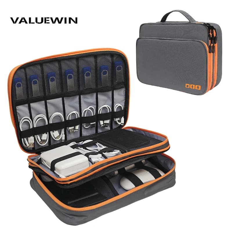 Electronic Accessories Organizer, Storage Handbag With Front Pocket Travel Cable Organizer Large Capacity Case for Charger,Wires