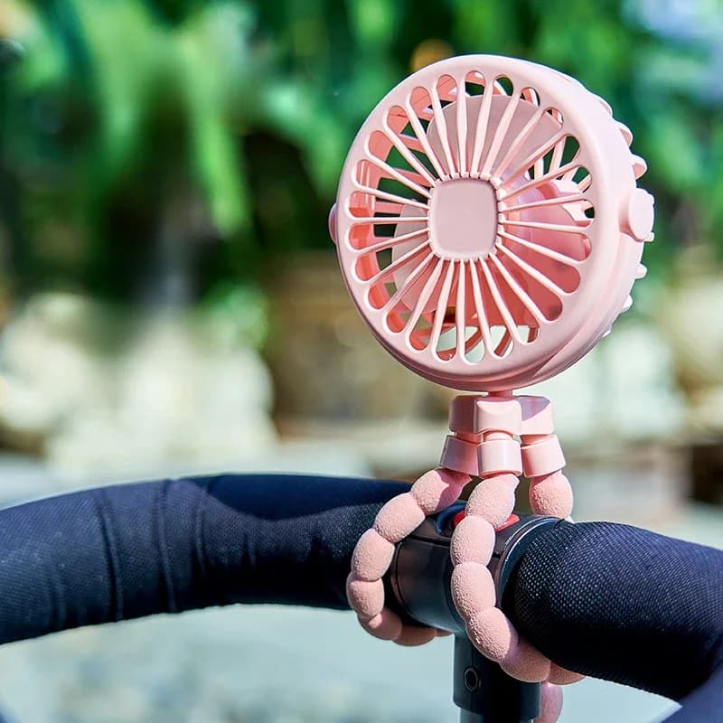 3 Speeds Stroller Fans for Baby Pram Summer Portable Outdoor Fan Clip on Cart USB Rechargeable Kids Mini Handheld Electric Fan