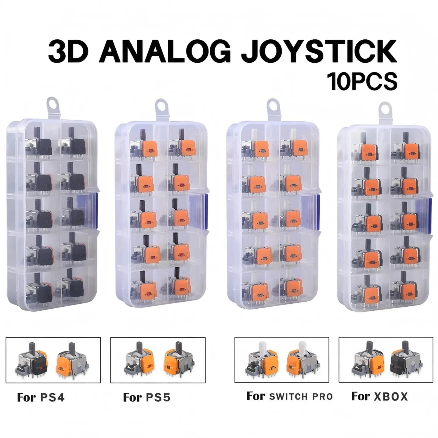 10Pcs 3D Hall Effect Joystick Adjustable No Drifting Thumbsticks Module Joystick Module Controller for PS4/PS5/XBox/Switch Pro