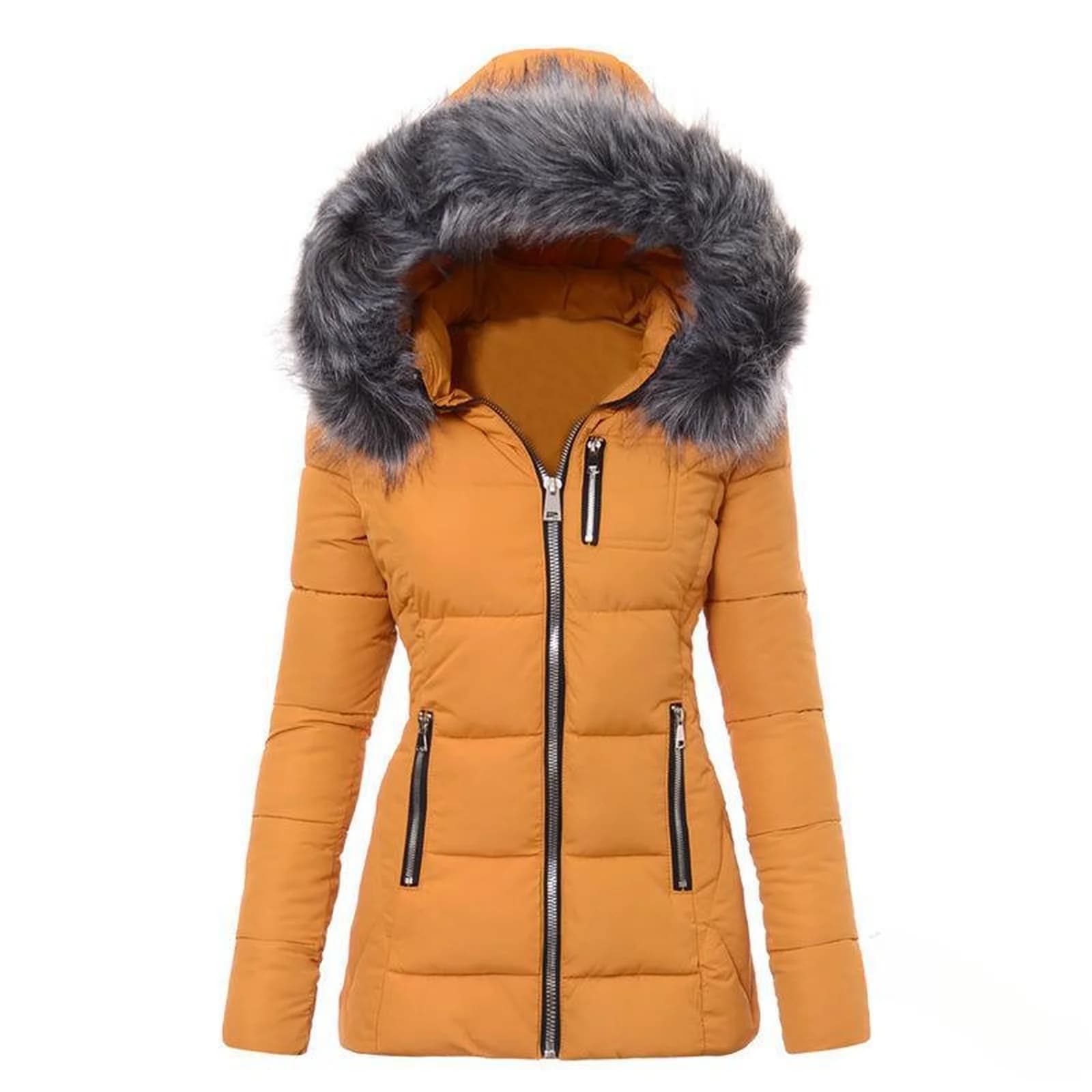 Faux Fur Parkas Women Down Jacket clothes Womens Parkas Thicken Outerwear hooded Winter Coat Female Jacket Cotton Padded 2025