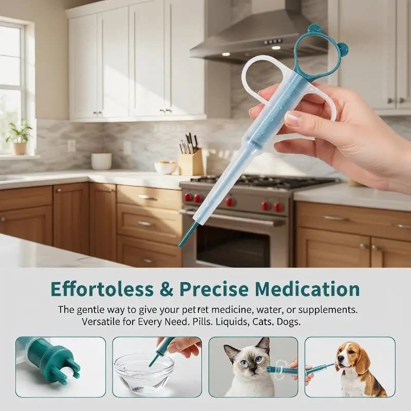 Pet Pill Dispenser With Soft Tip, Cat Dog Medicine Dispenser Shooter With Ergonomic Plunger, Small Animal Feeding Tool