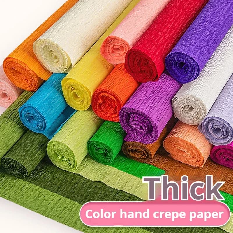 50x250cm Crepe Paper Colored Roll Origami Crinkled Crepe Paper Craft DIY Flowers Decoration Gift Wrapping Thickened Paper Craft