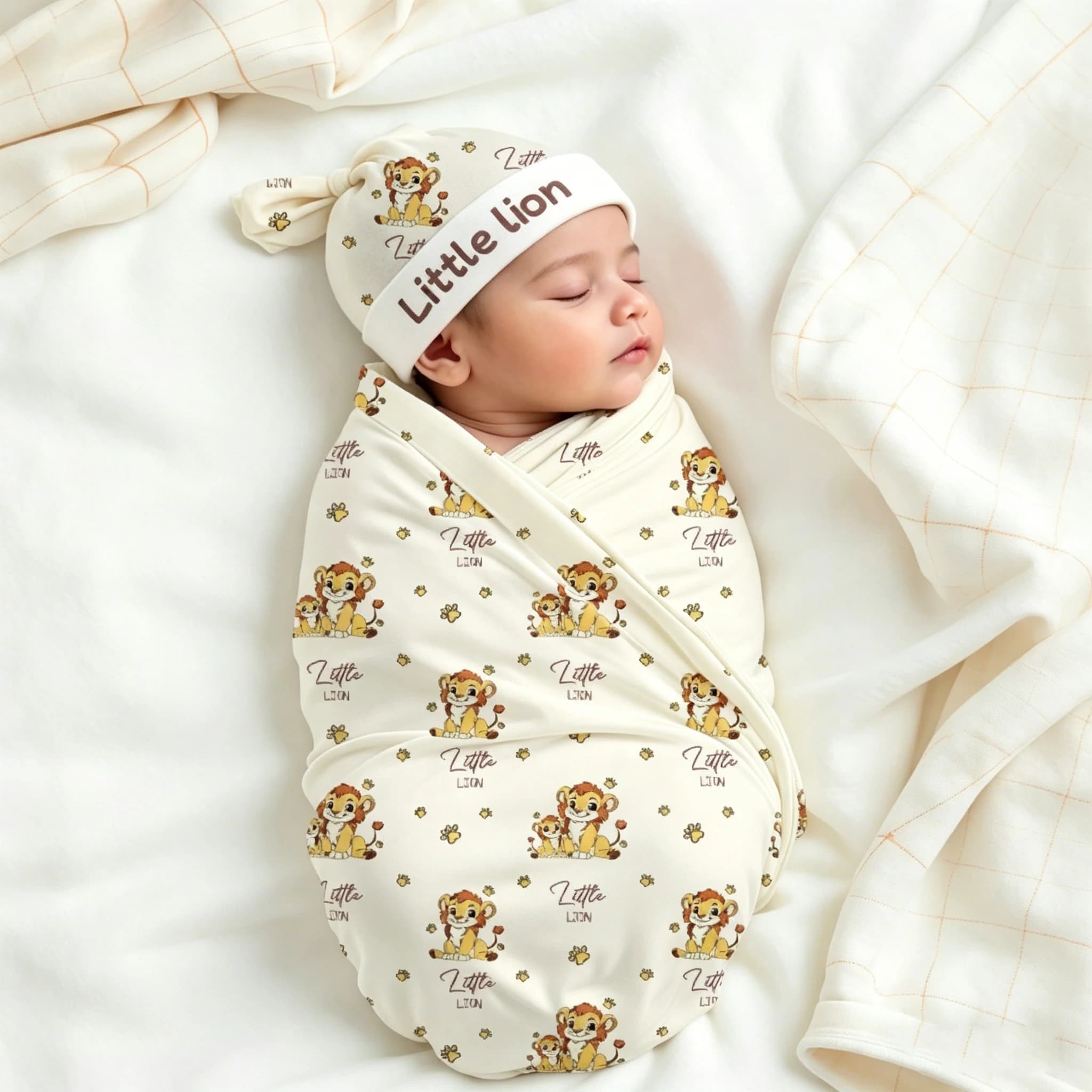 Newborn Photography Swaddle Blanket Soft Infant Sleeping Wrap With Hat Baby Cartoon Picture Shoot Swaddle For 0-3 Months Baby-HD